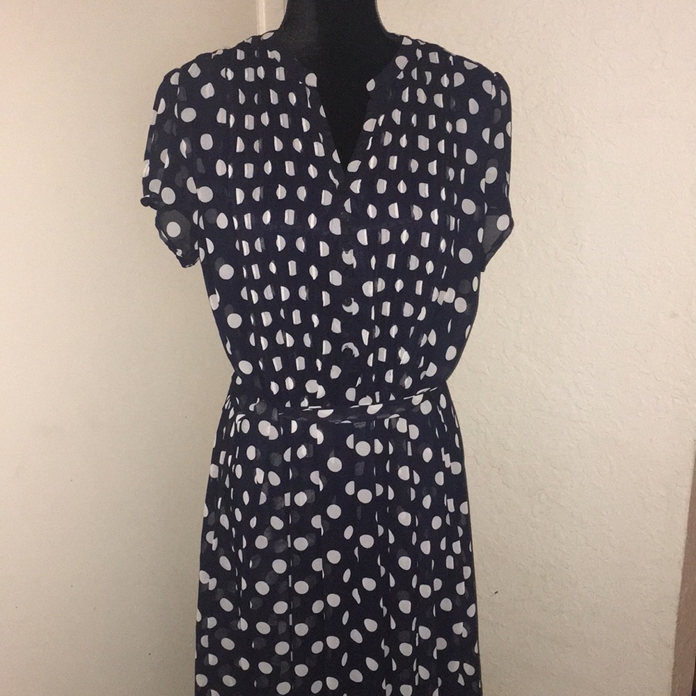 Blue and white polka Dot dress 👗